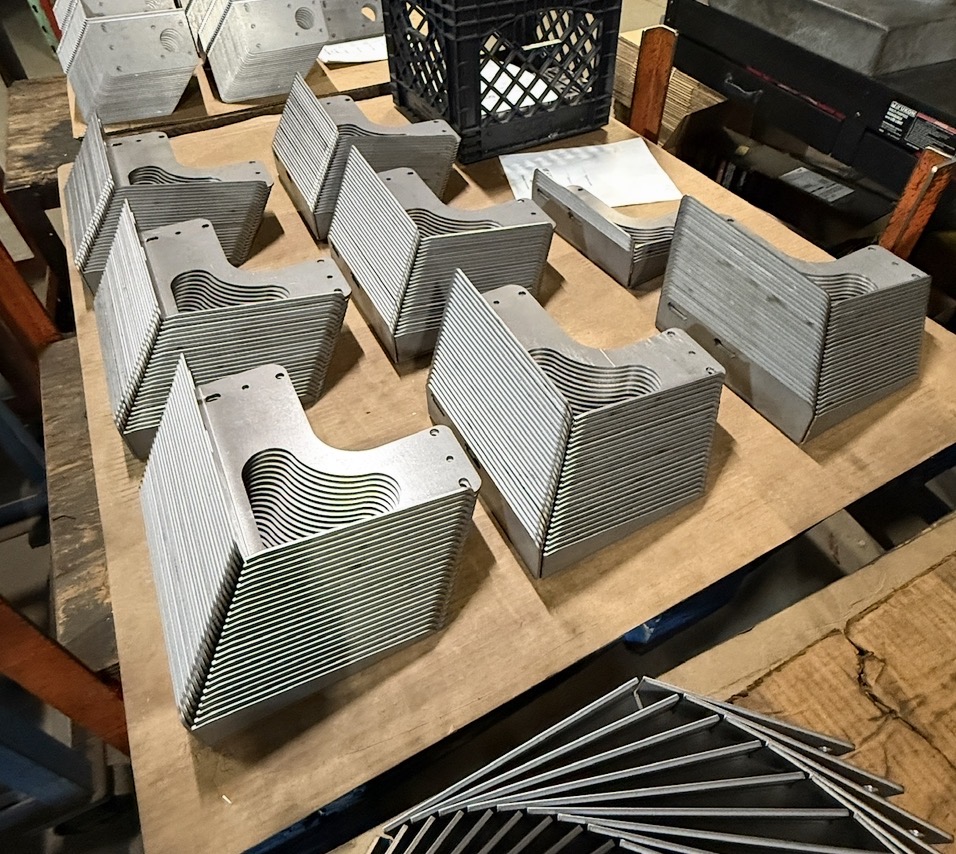Stacked steel brackets